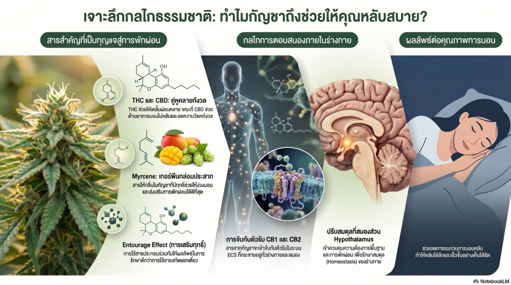 กัญชาช่วยให้นอนหลับ จริงไหม? กลไกลกัญชาช่วยทำให้หลับ