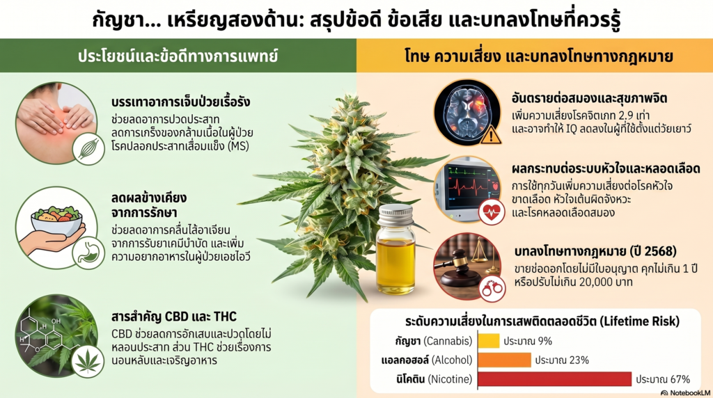 ข้อดีและข้อเสียกัญชา