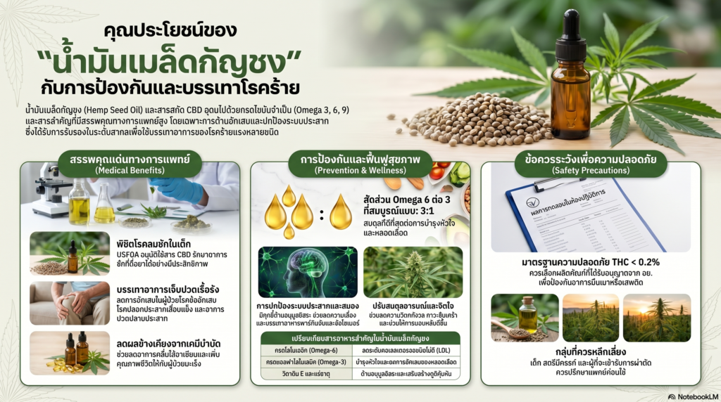 ประโยชน์ของน้ำมันเมล็ดกัญชง ประโยชน์ของเมล็ด