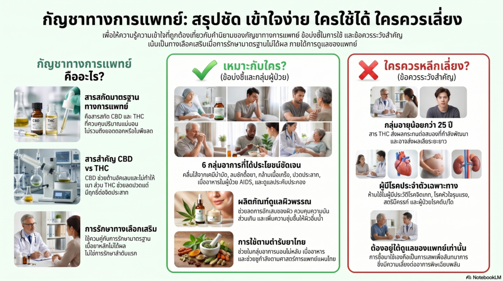 กัญชาทางการแพทย์ คืออะไร และเหมาะกับใคร กัญชาทางการแพทย์