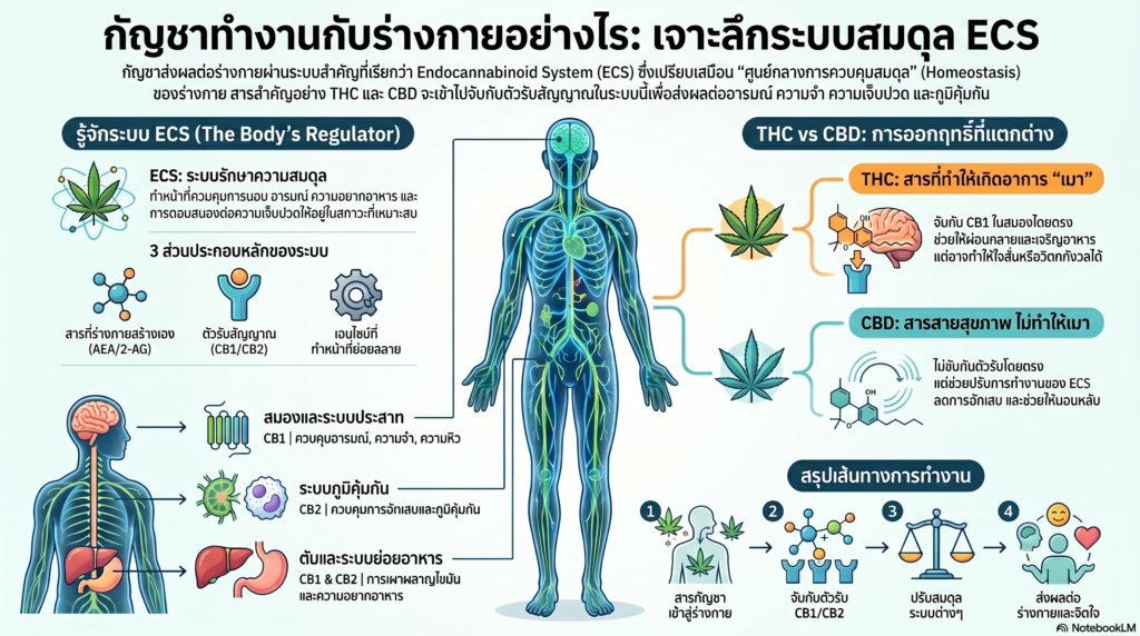 กัญชาทำงานกับร่างกายอย่างไร? เข้าใจระบบ ECS กัญชาทำงานกับร่างกายอย่างไร เข้าใจระบบ ecs