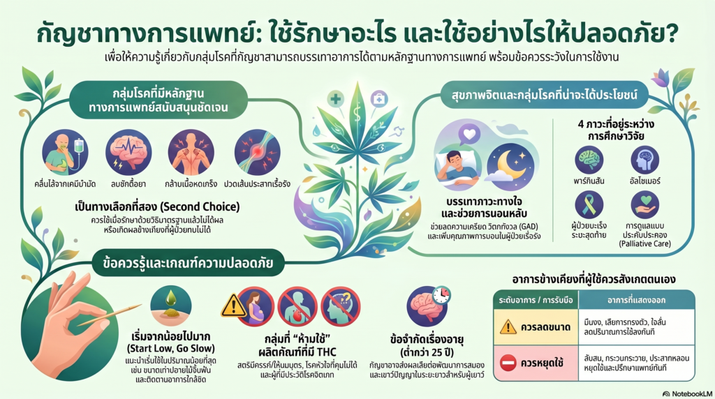 กัญชาทางการแพทย์ ใช้อย่างไรให้ปลอดภัย กัญชาในการเเพทย์